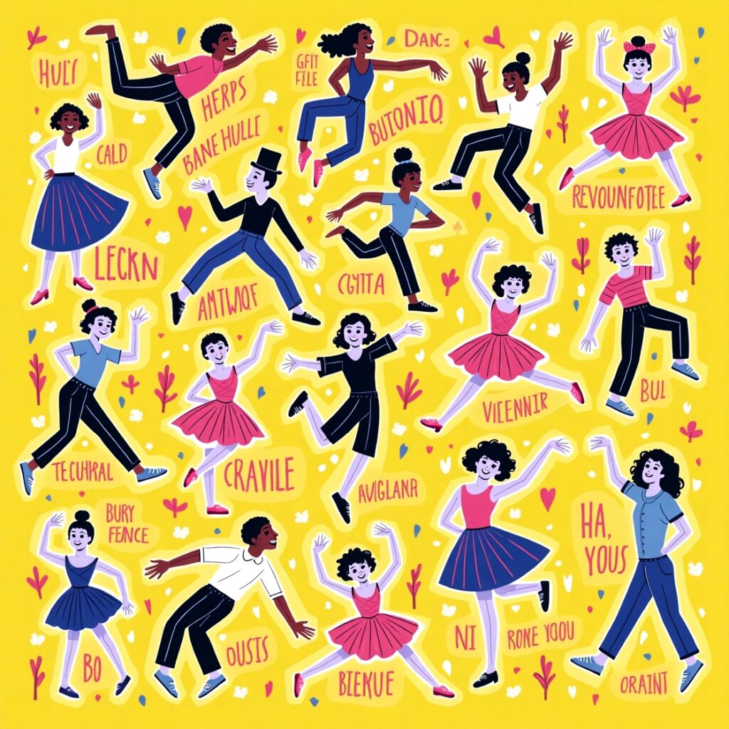 30 Idioms for Dance 2 Flux Dev A vibrant dynamic illustration showcasing 30 idioms r 1