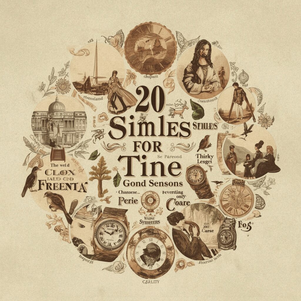 30 Similes for Time 3 Lucid Realism A whimsical illustration featuring 30 similes fo 3