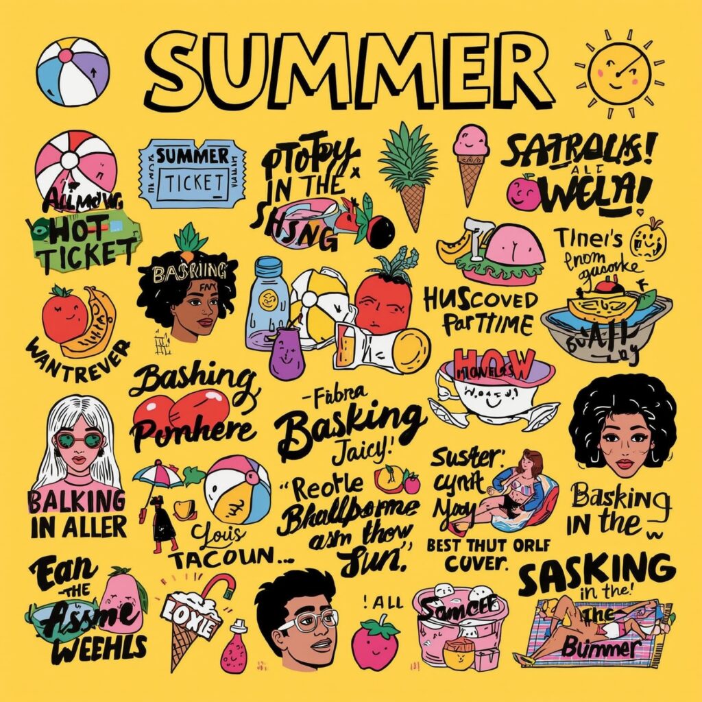 30 Idioms for Summer 2 Lucid Realism A vibrant and colorful illustration depicting 30 1