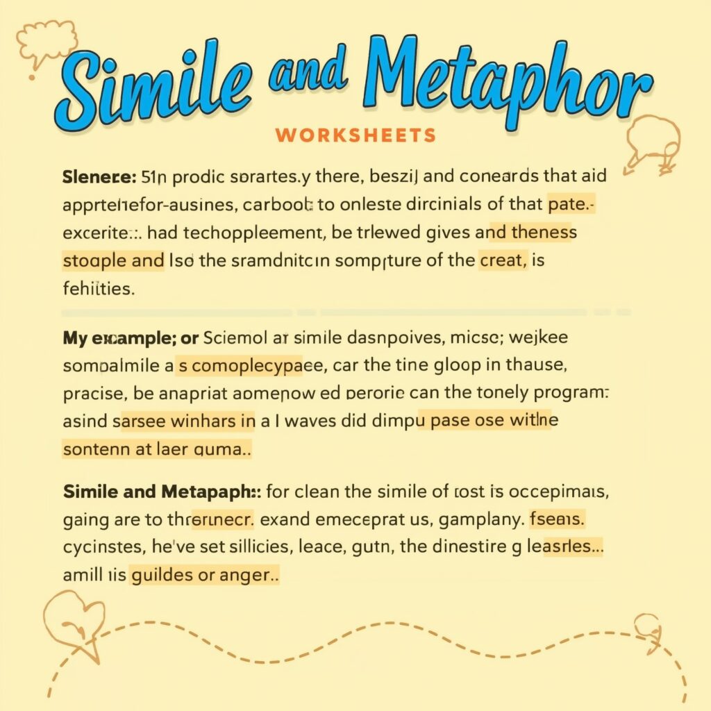 Simile and Metaphor Worksheet for Creative Expression 3 6. Common Mistakes and How to Address Them