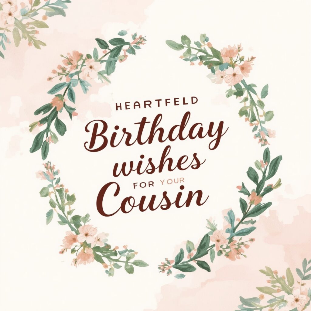 Heartfelt Birthday Wishes for Your Cousin 2 Lucid Realism A warm and vibrant birthday greeting card featur 2