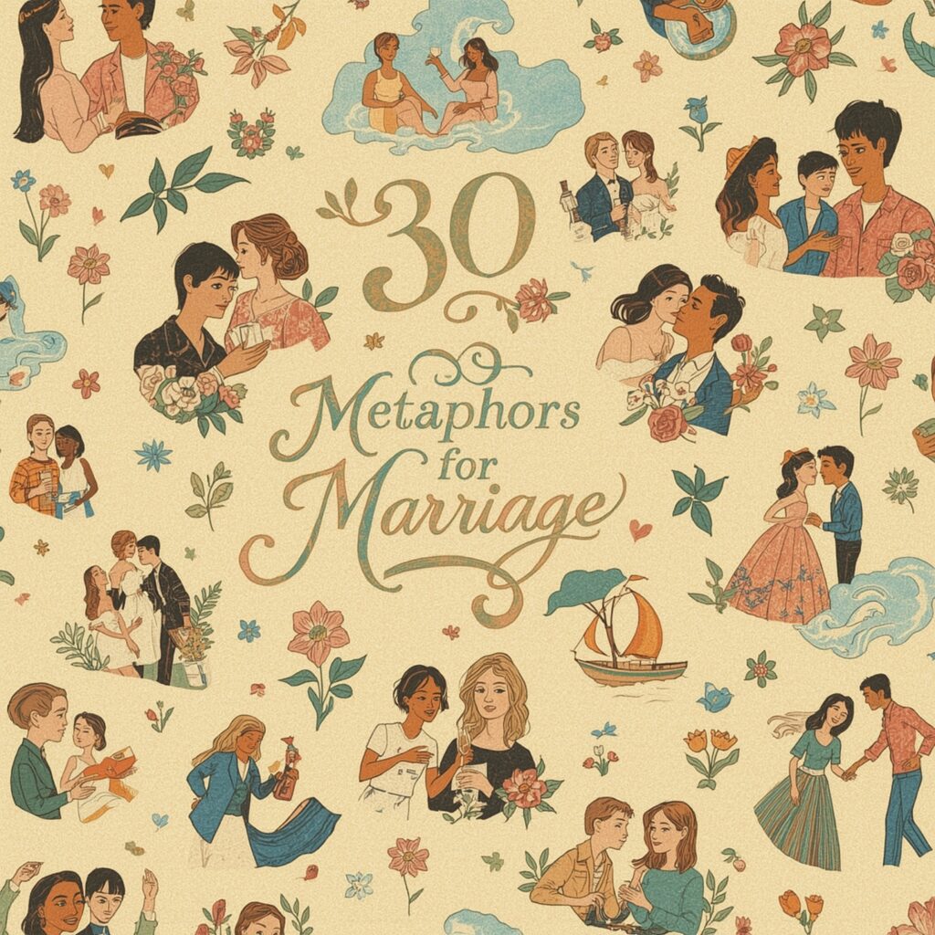 30 Metaphors for Marriage 3 Lucid Realism A whimsical illustration of 30 metaphors for mar 3