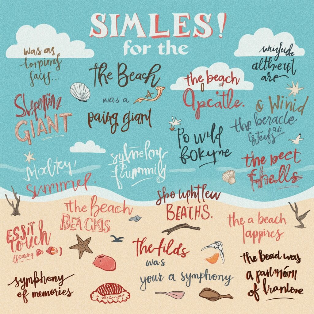 30 Similes for The Beach 2 Lucid Realism A whimsical illustration of 30 similes for the b 1
